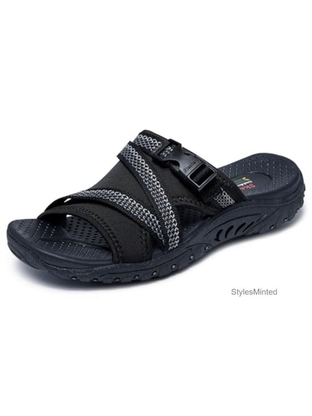 Skechers Women's Reggae Slide Thru Sandals - Vegan Comfort Footbed Open Toe